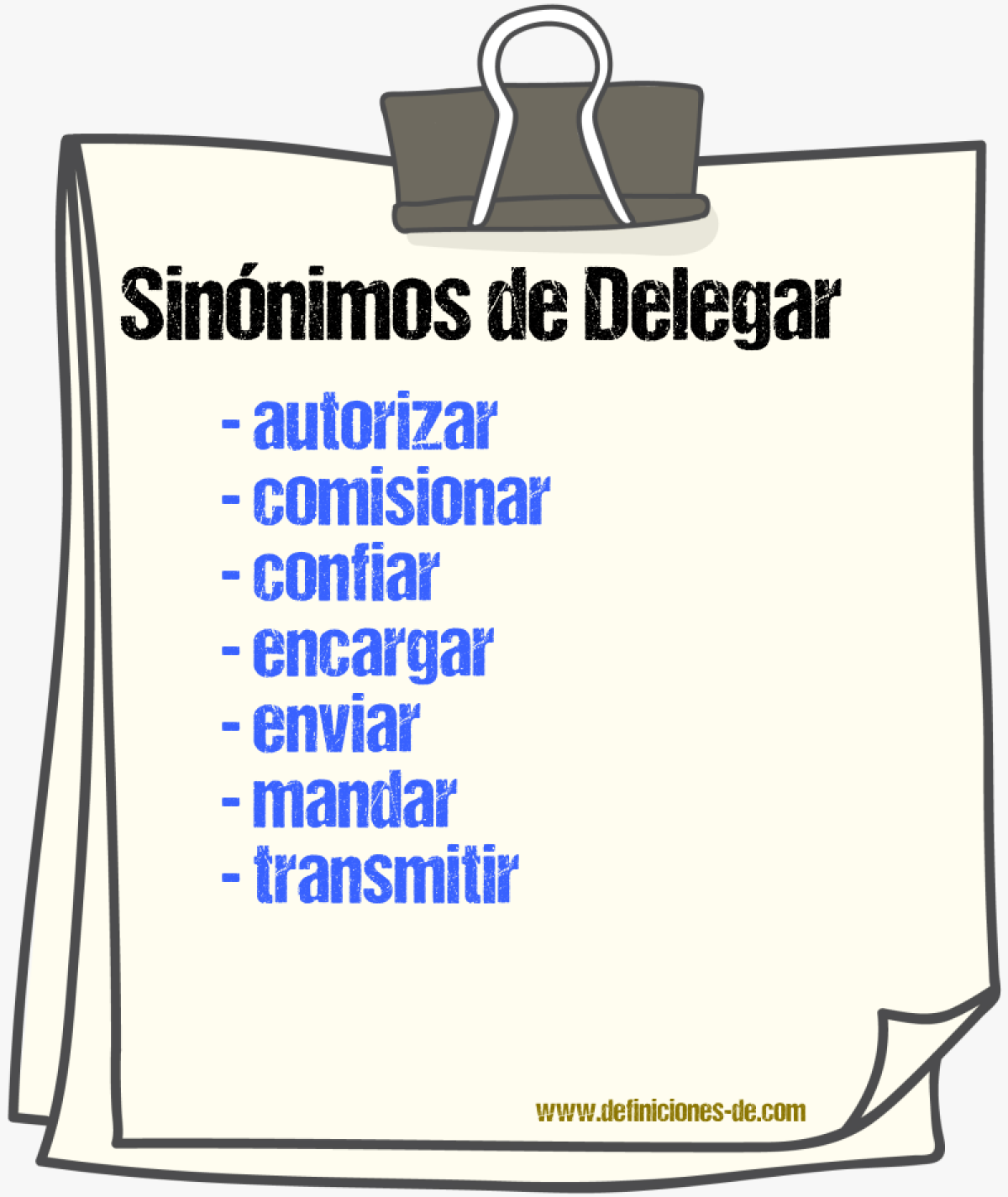 Sinnimos de delegar