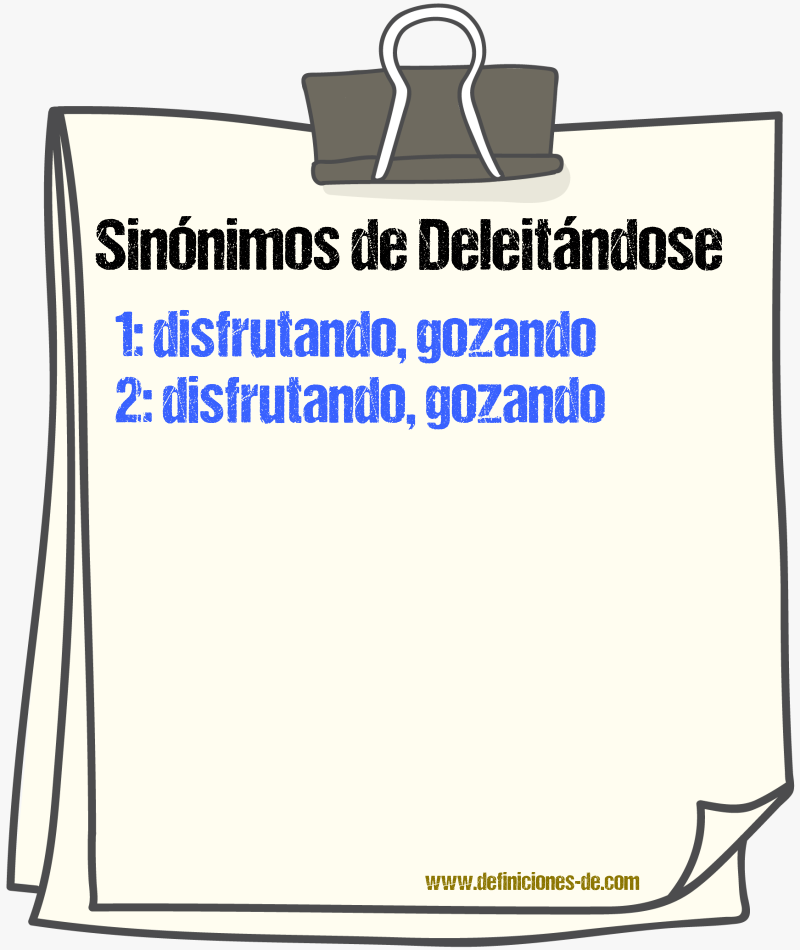 Sinónimos de deleitándose