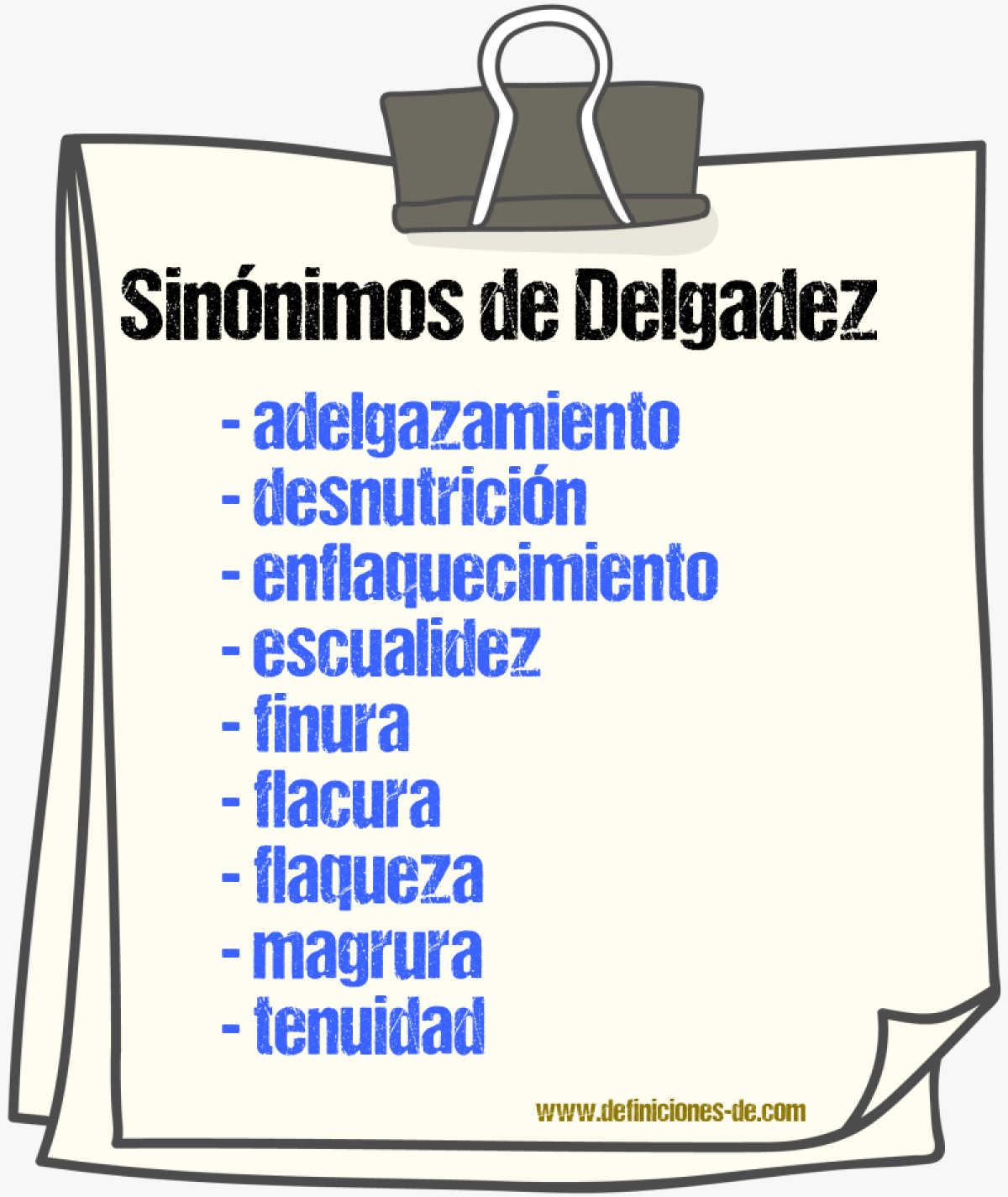 Sinnimos de delgadez