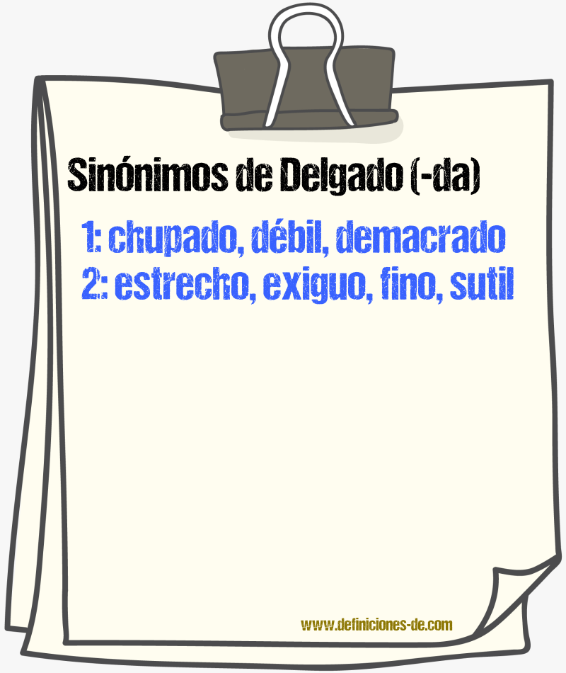 Sinnimos de delgado