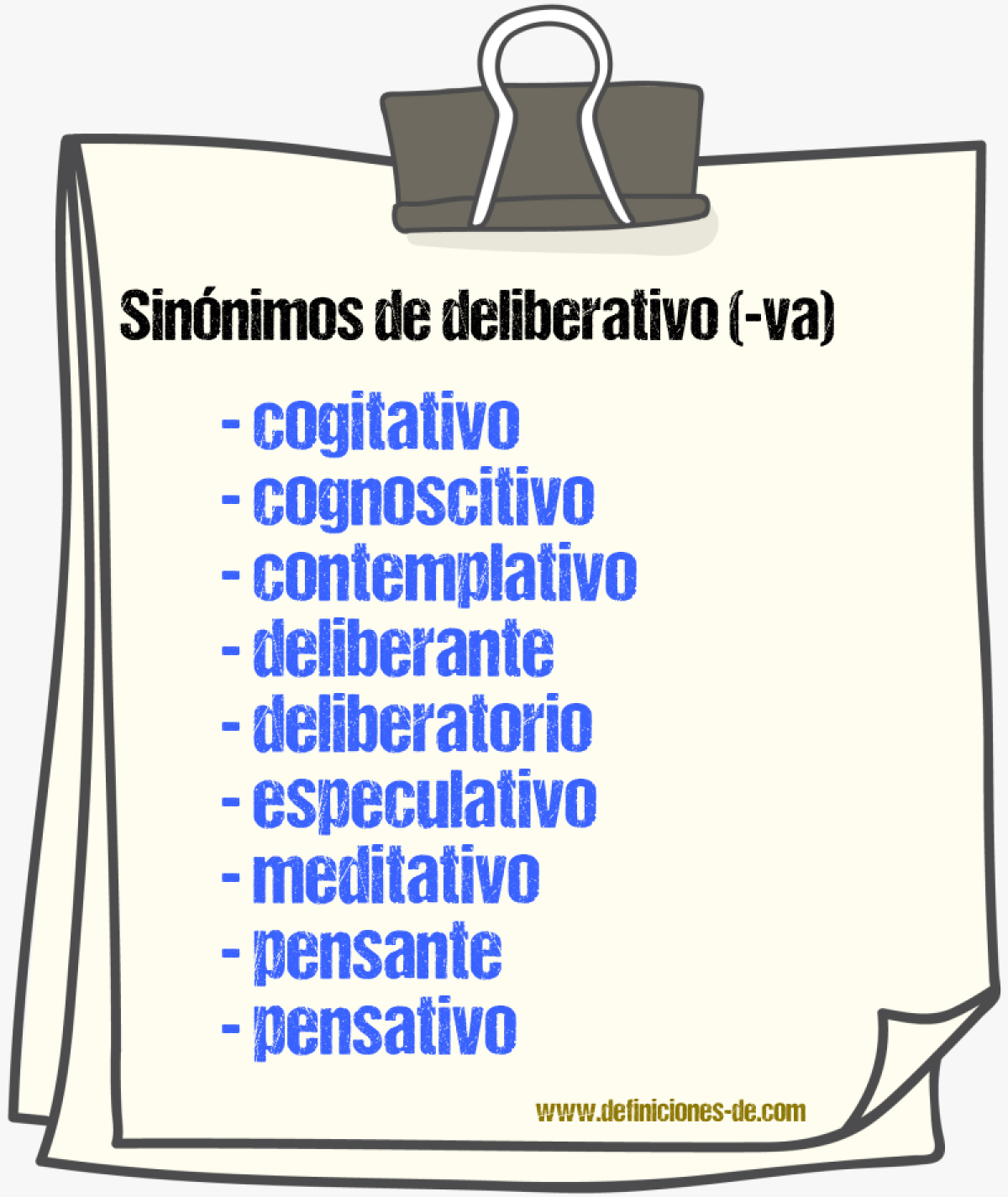 Sinnimos de deliberativo