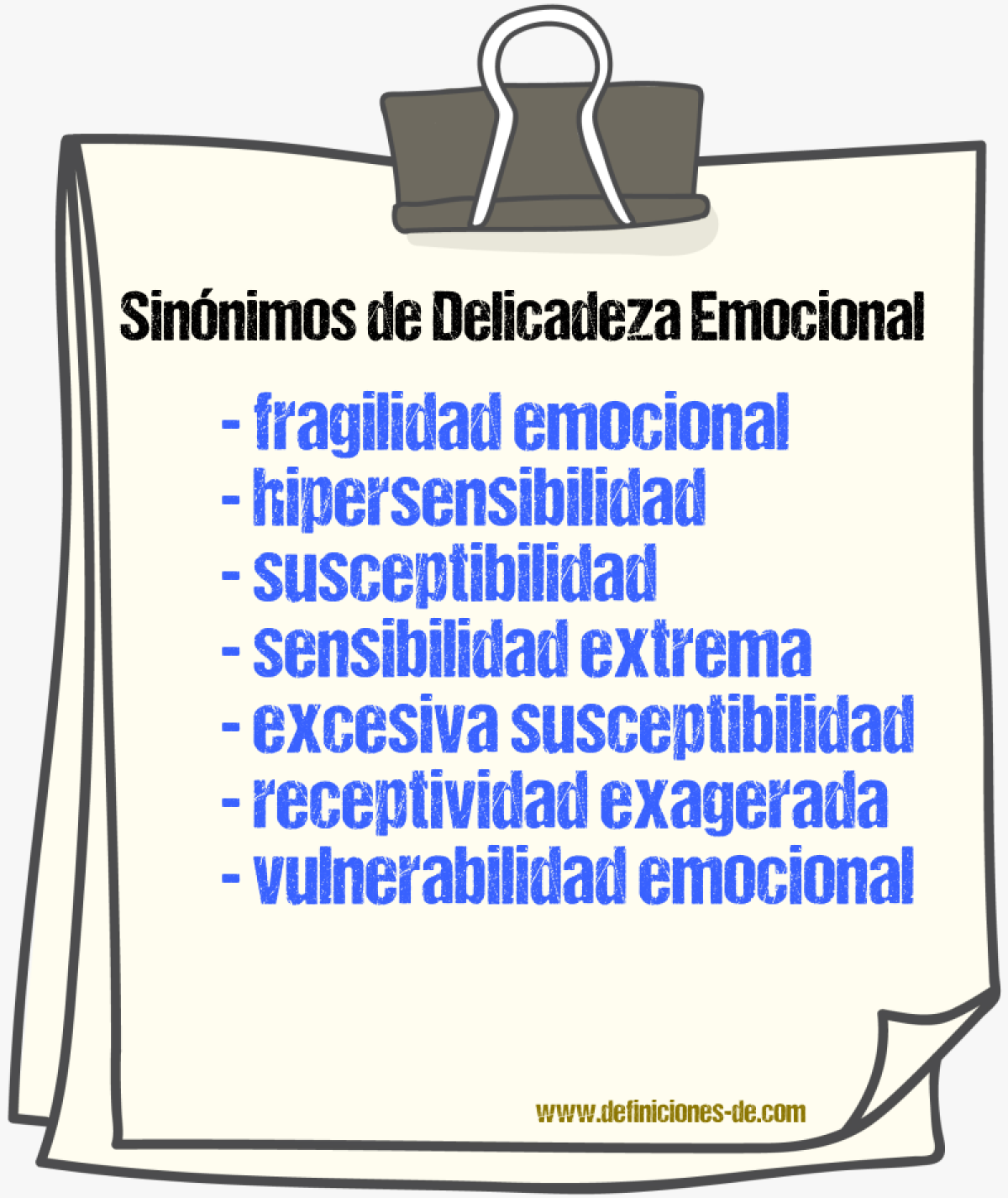 Sinónimos de delicadeza emocional