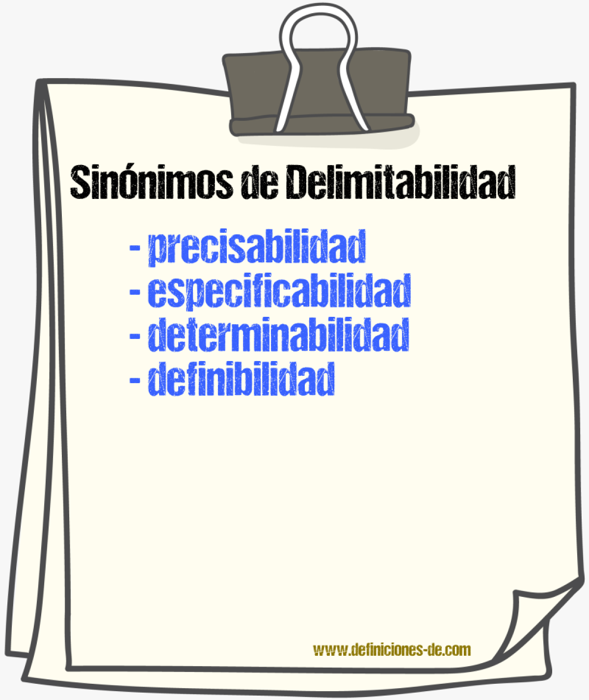 Sinónimos de delimitabilidad