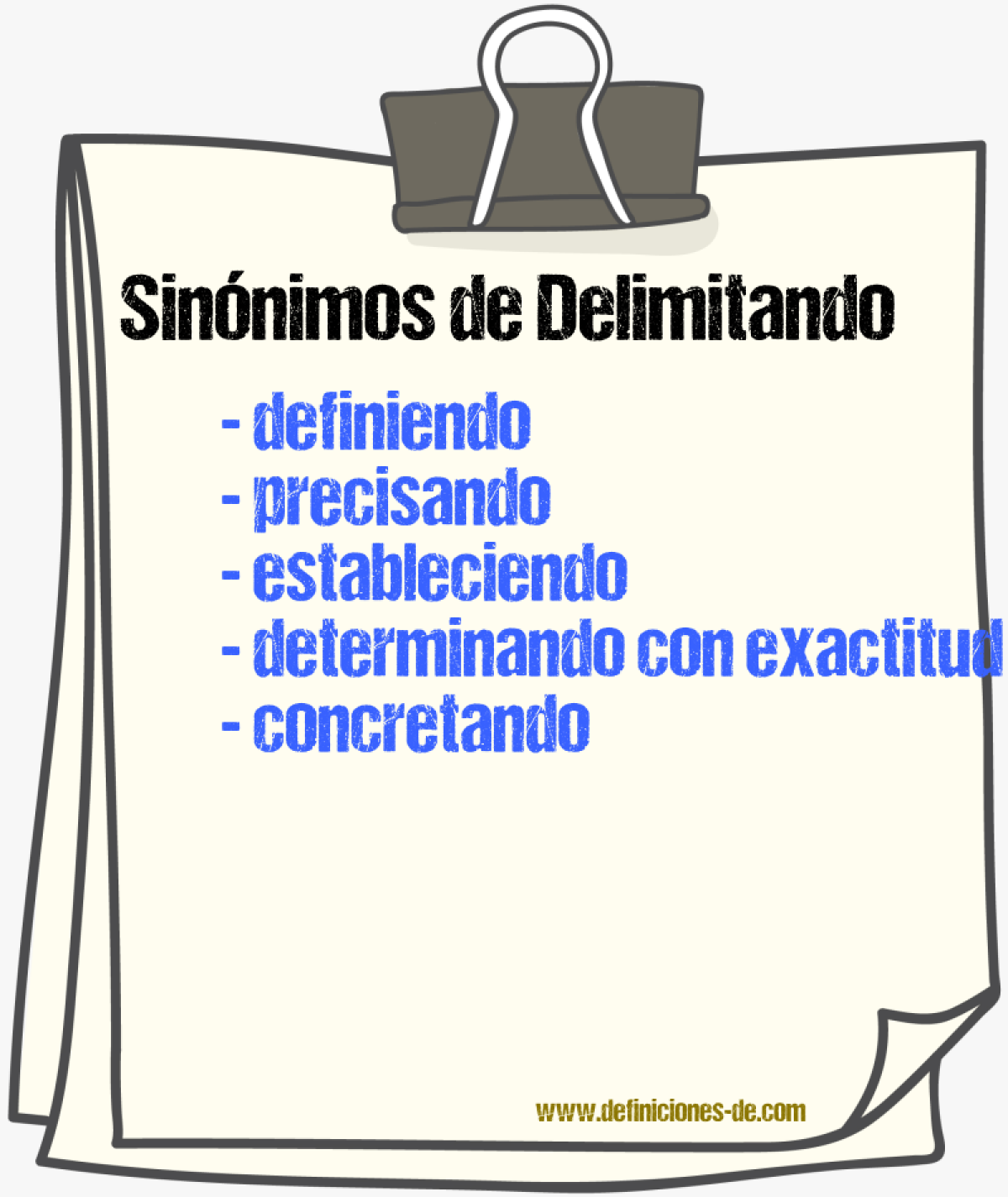 Sinónimos de delimitando