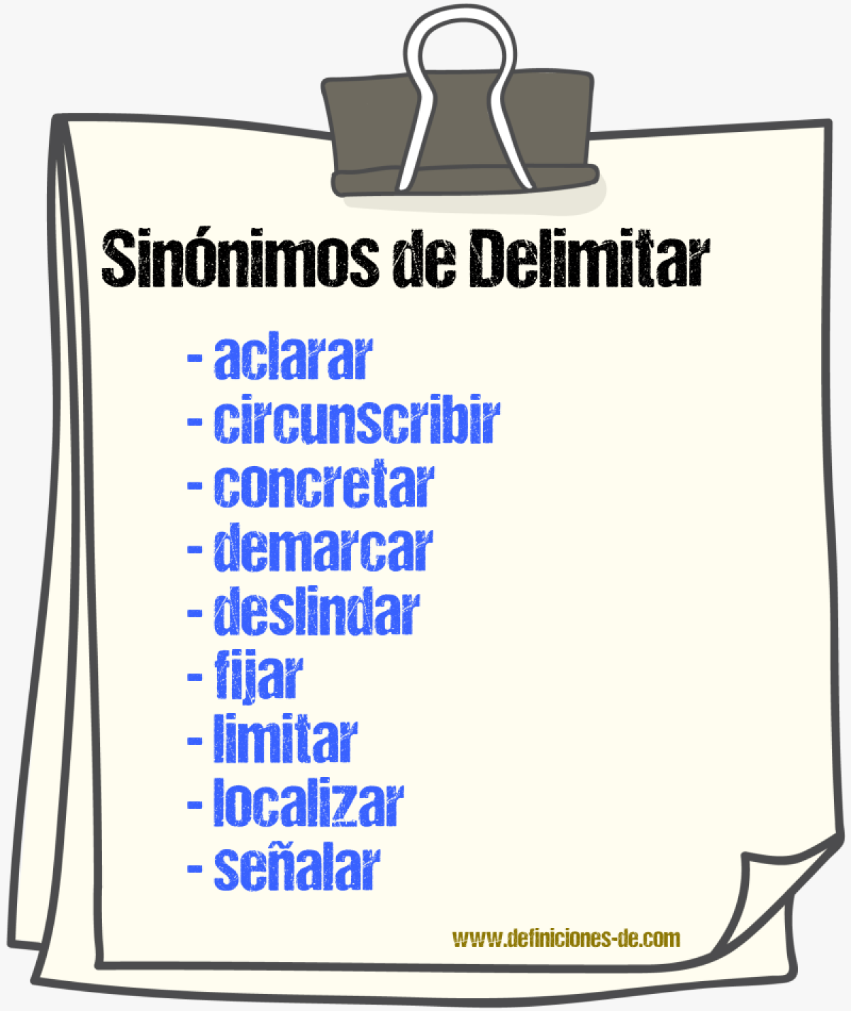 Sinnimos de delimitar