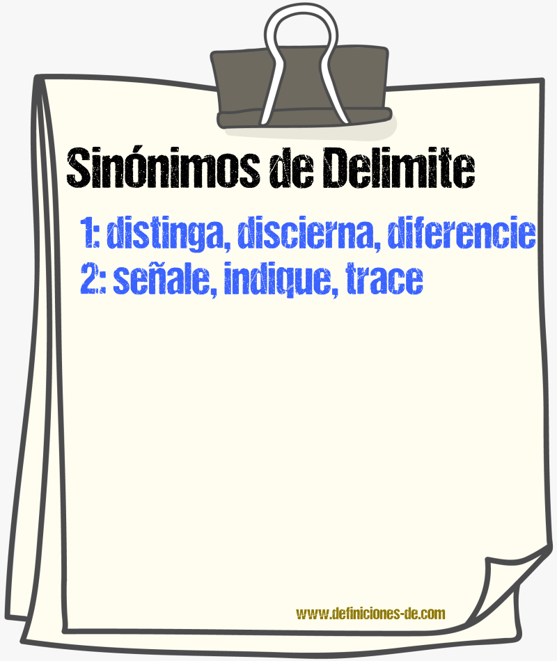 Sinónimos de delimite
