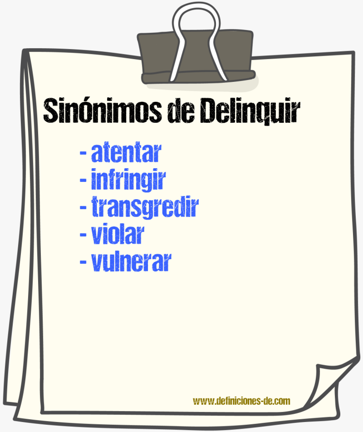 Sinnimos de delinquir