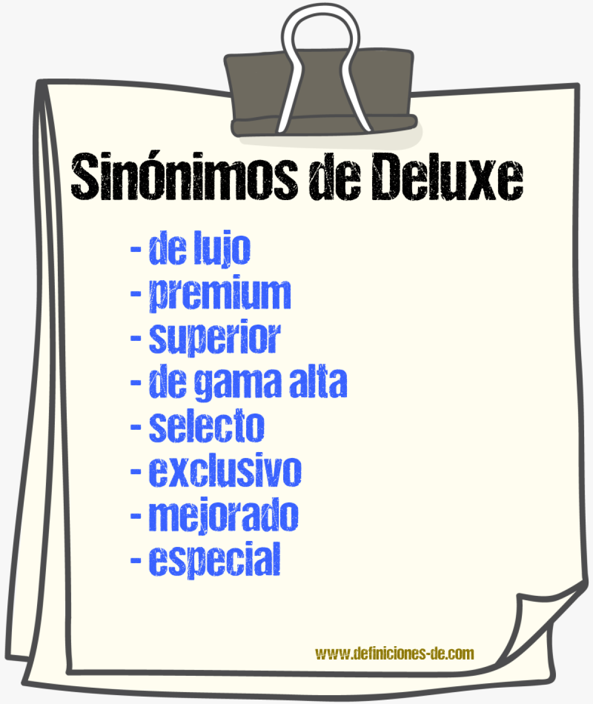 Sinónimos de deluxe