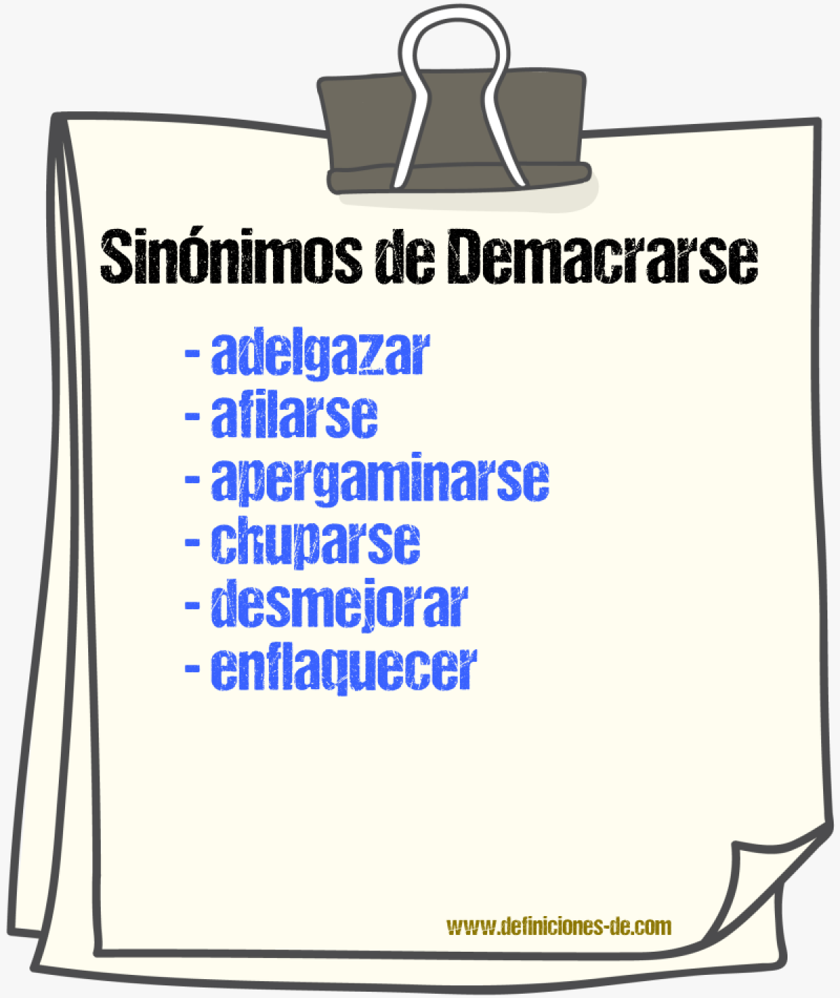 Sinnimos de demacrarse