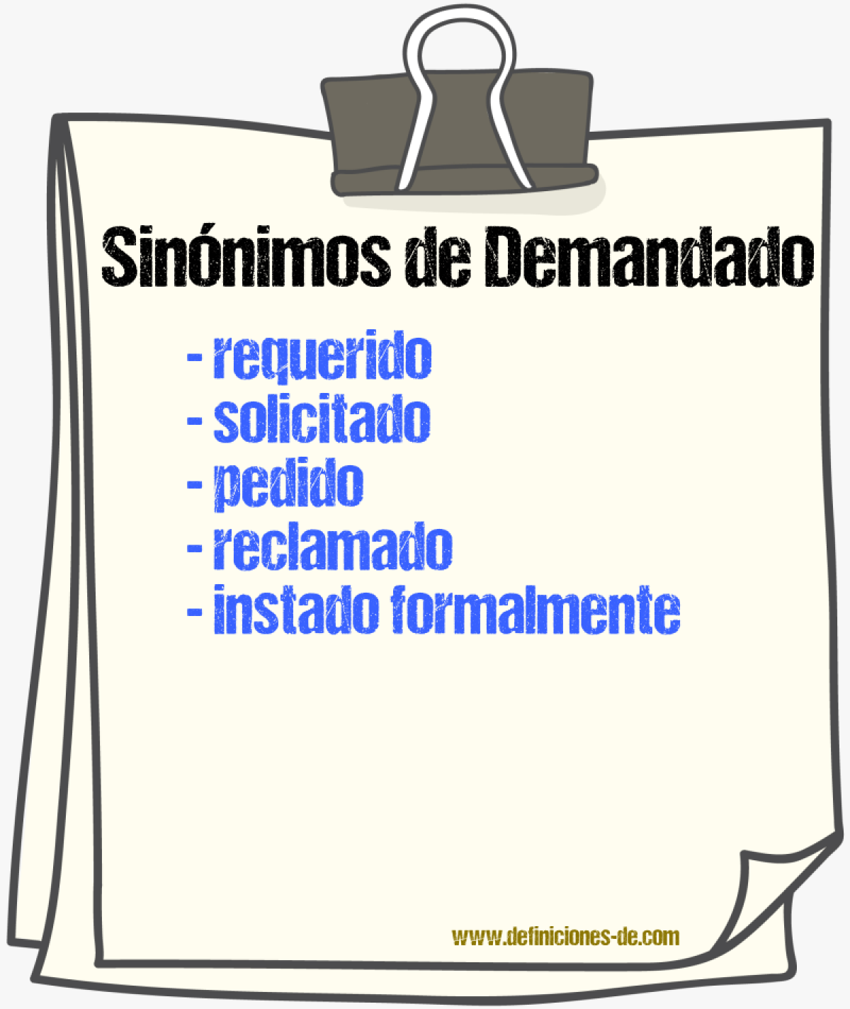 Sinónimos de demandado