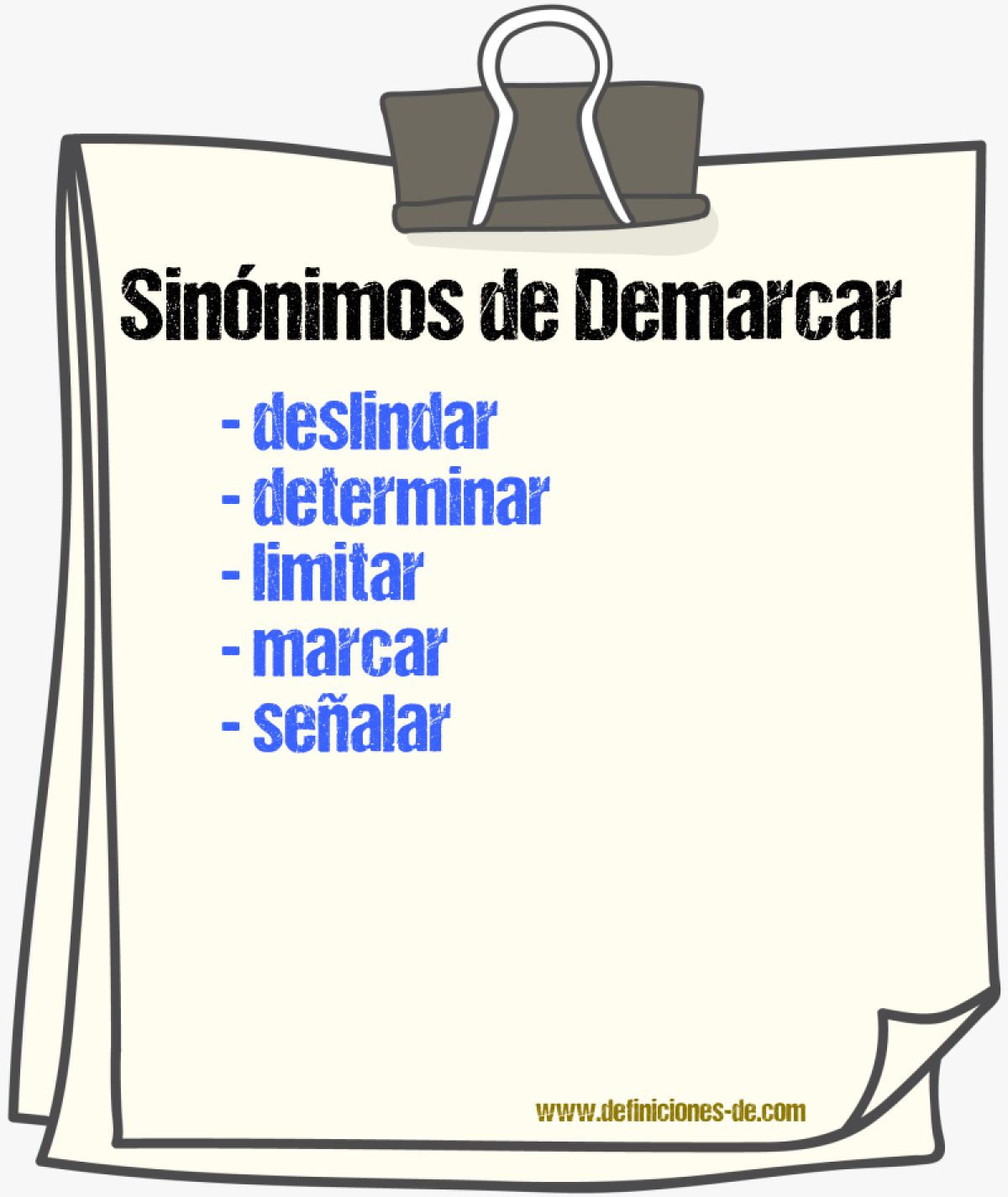 Sinnimos de demarcar