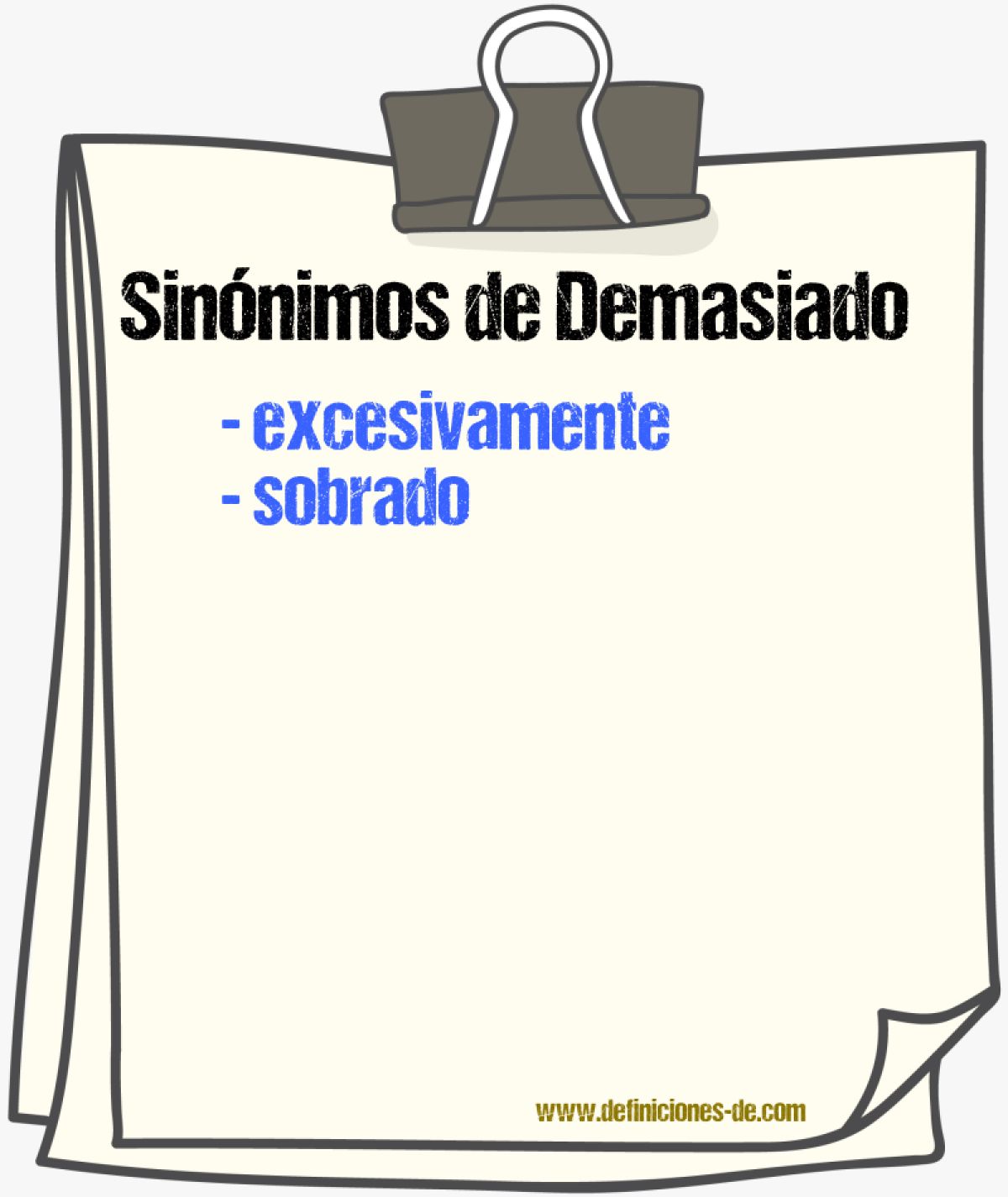 Sinnimos de demasiado