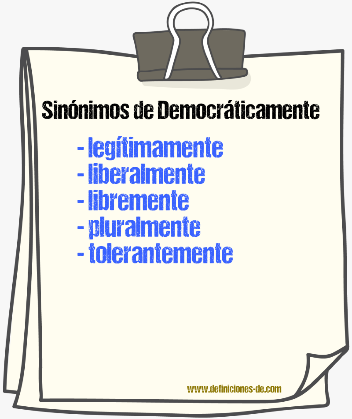 Sinnimos de democrticamente