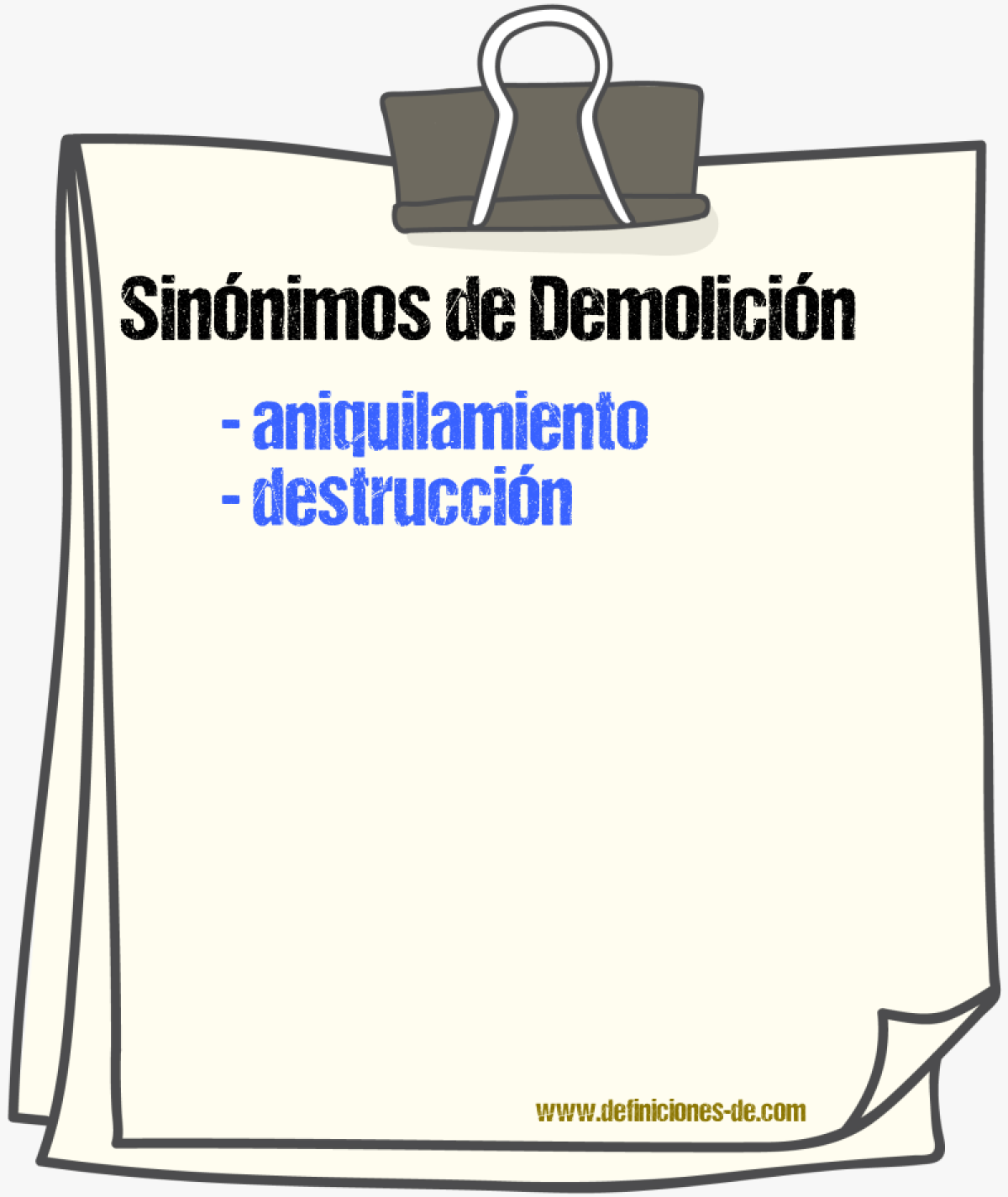 Sinónimos de demolición