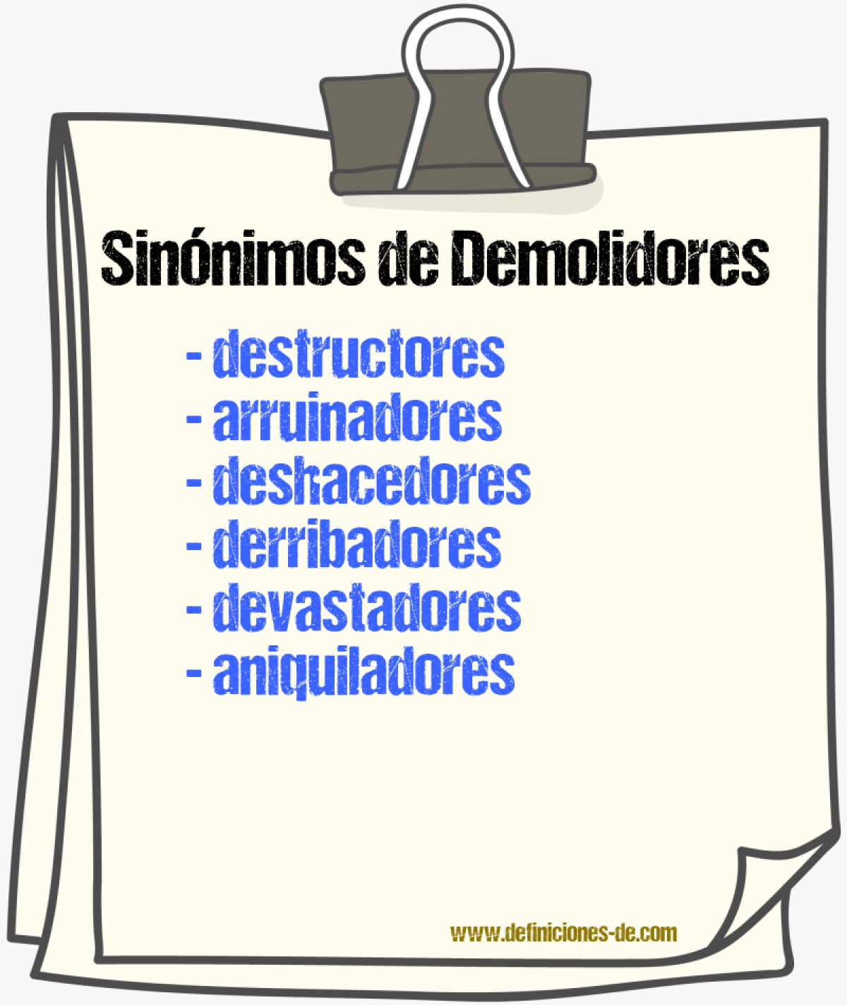 Sinónimos de demolidores
