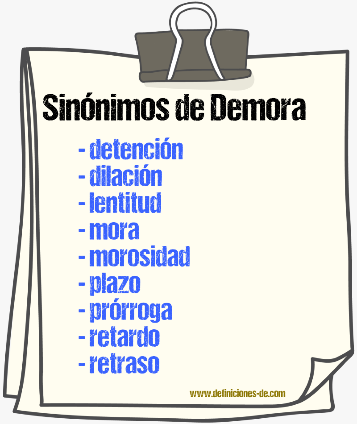 Sinnimos de demora