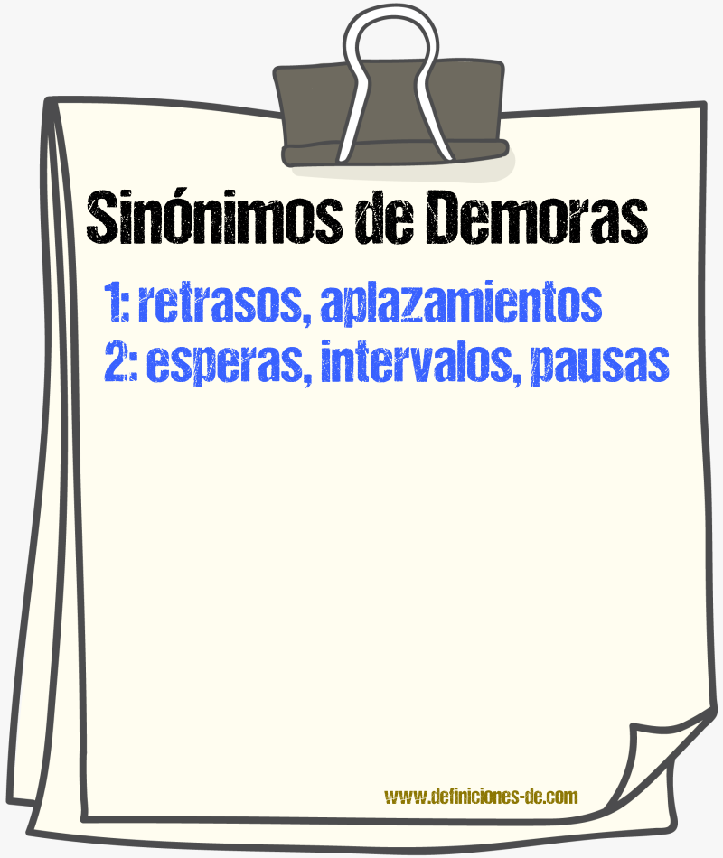 Sinónimos de demoras