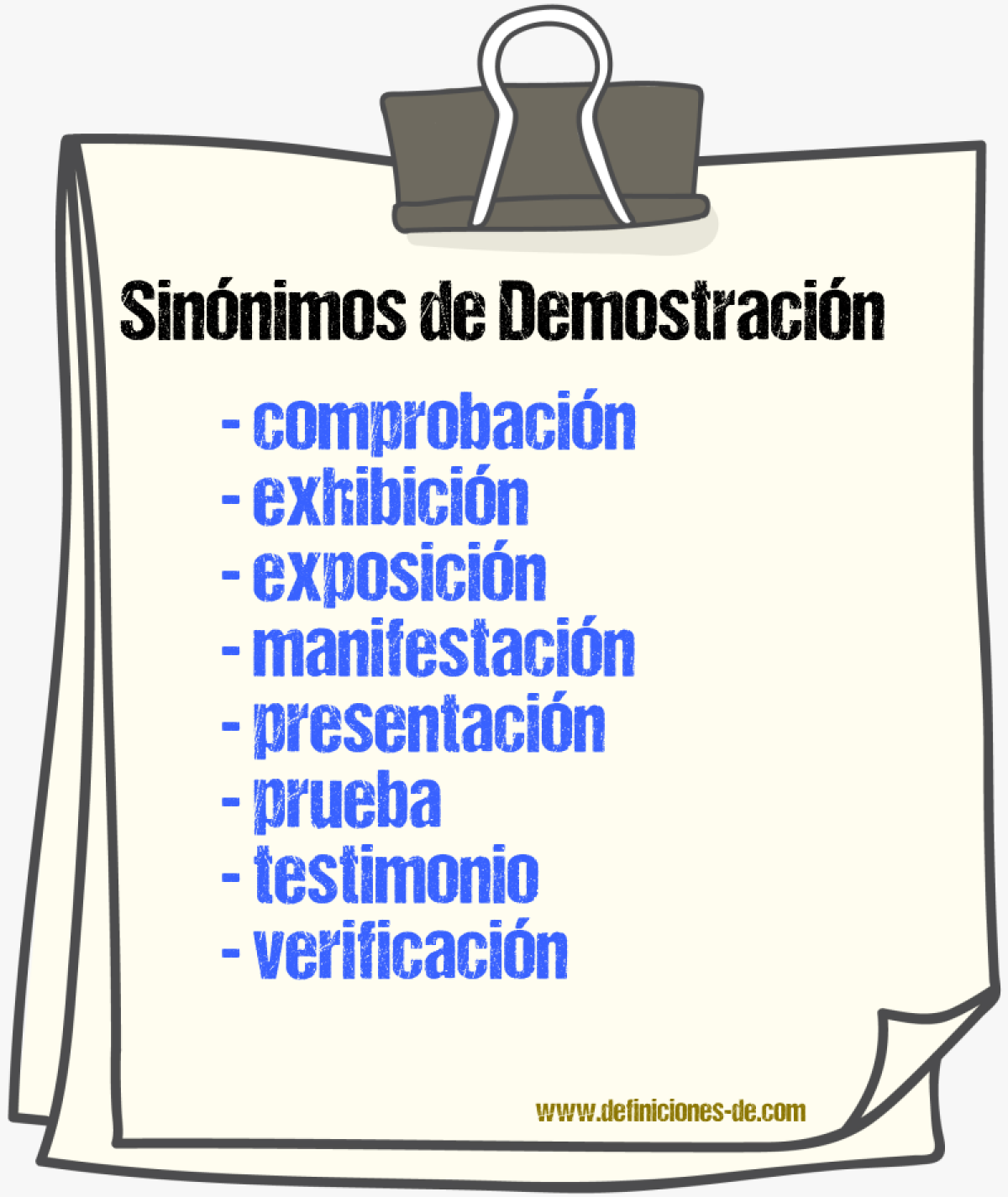 Sinnimos de demostracin