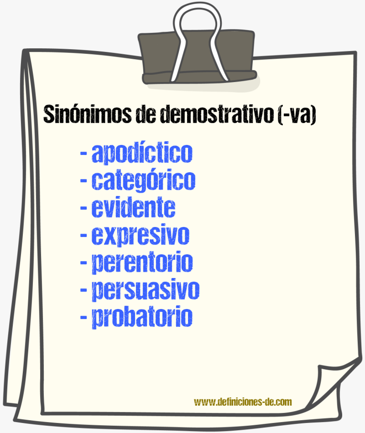 Sinnimos de demostrativo