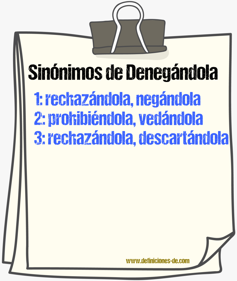 Sinónimos de denegándola