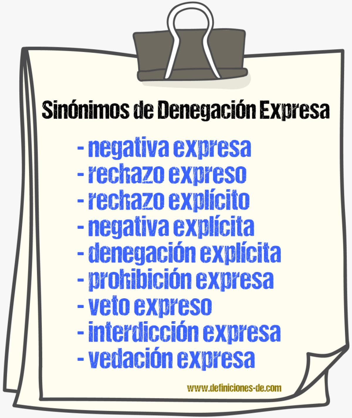 Sinónimos de denegación expresa