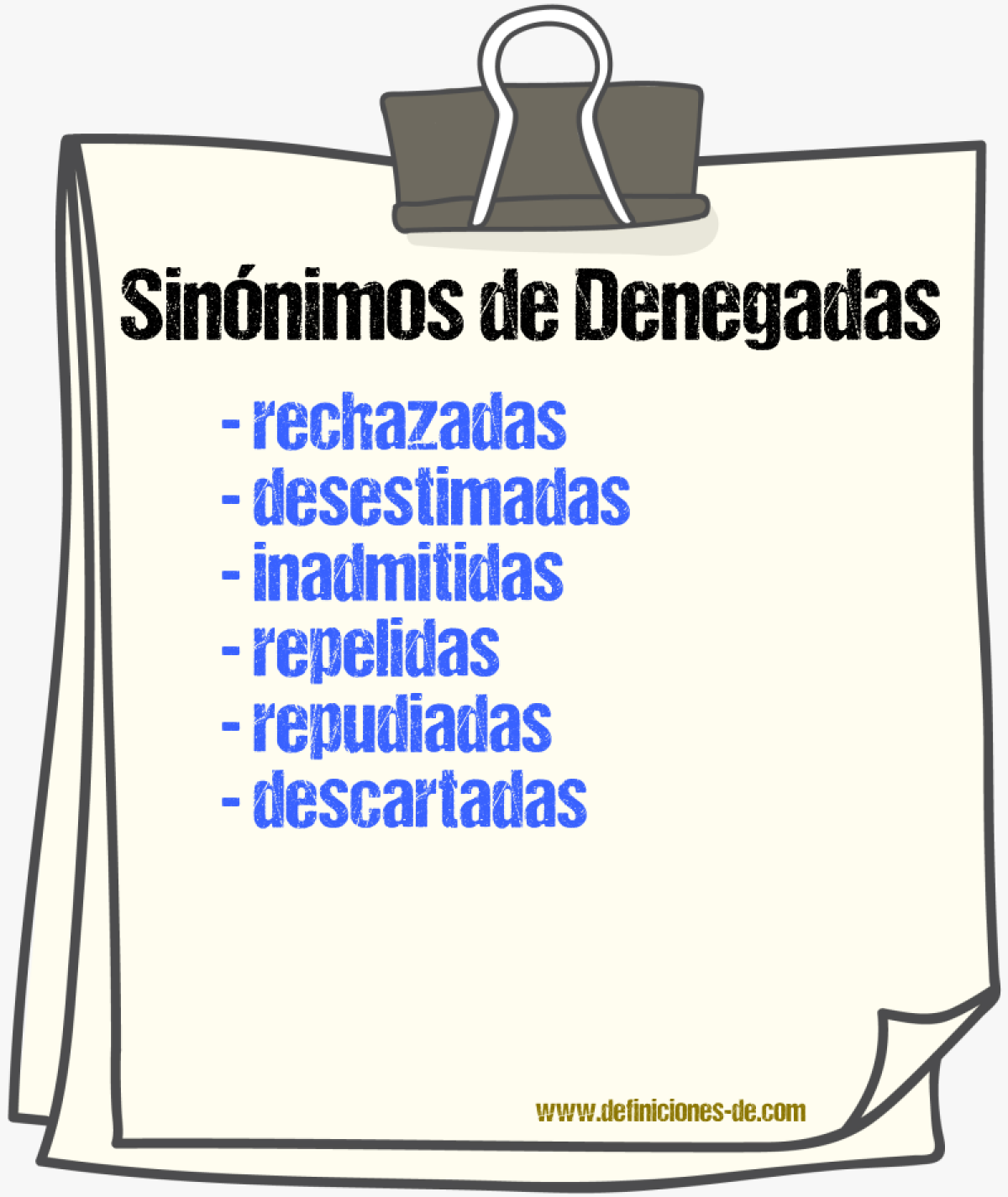 Sinónimos de denegadas