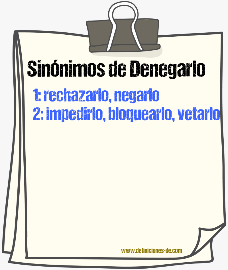 Sinónimos de denegarlo