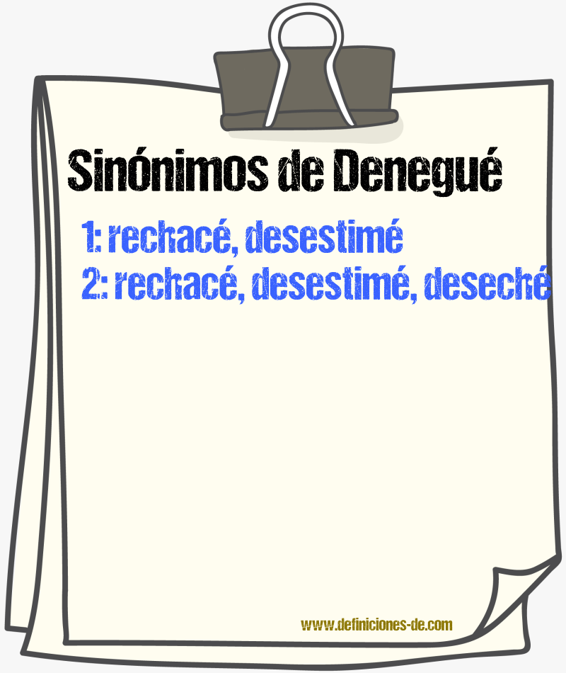 Sinónimos de denegué