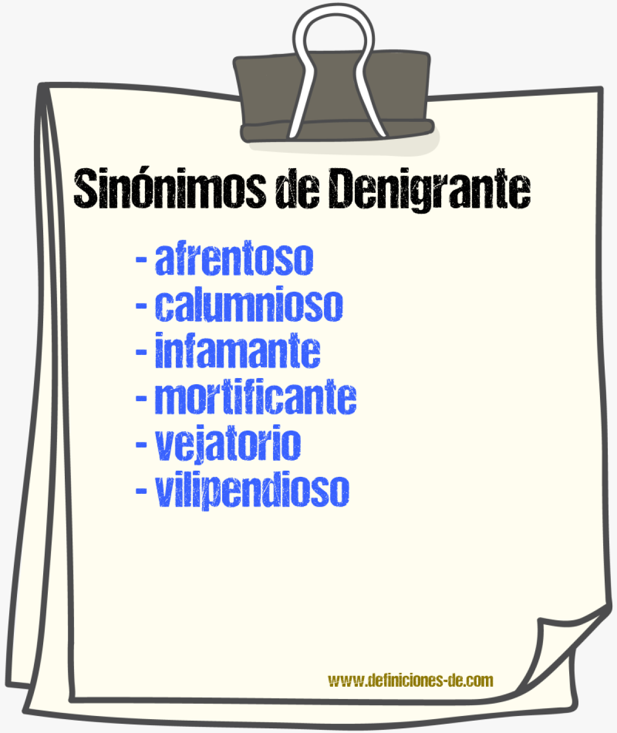 Sinnimos de denigrante