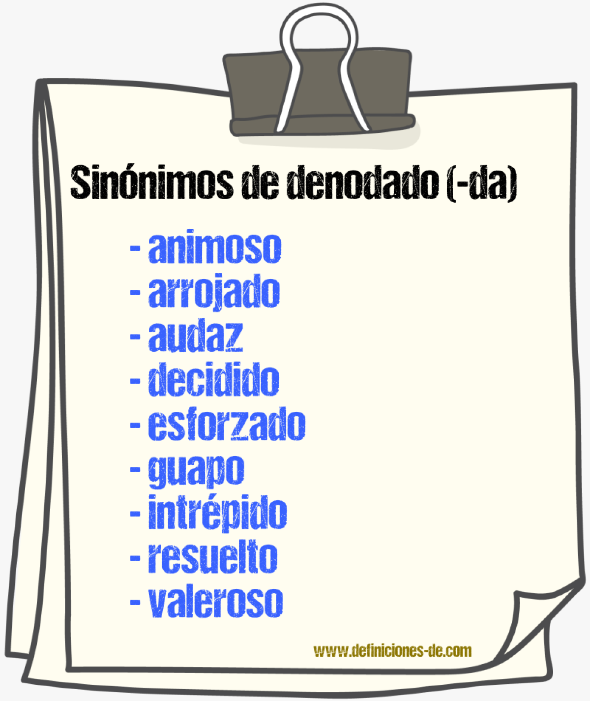 Sinnimos de denodado