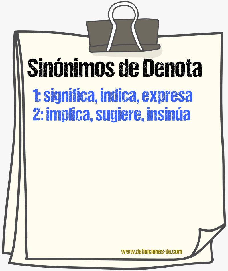 Sinónimos de denota