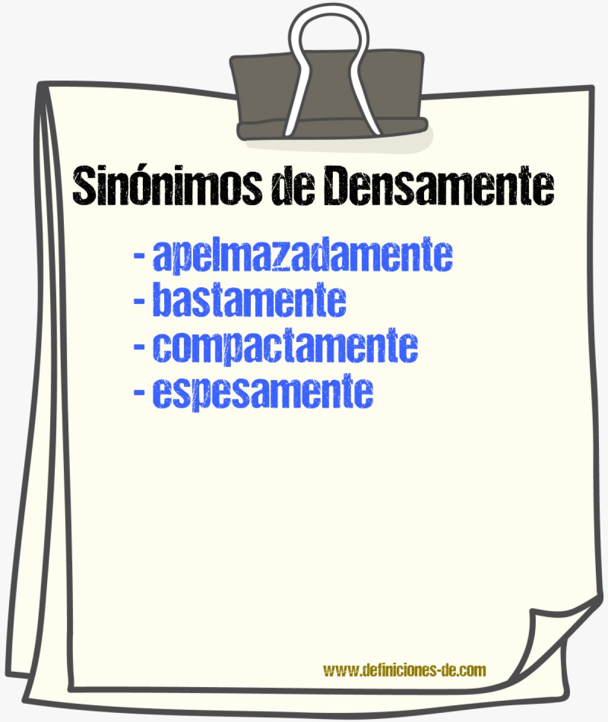 Sinnimos de densamente