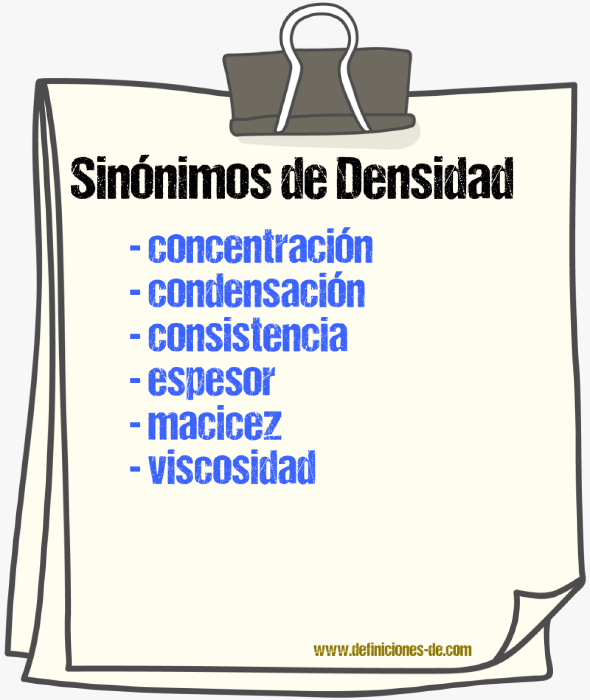 Sinnimos de densidad