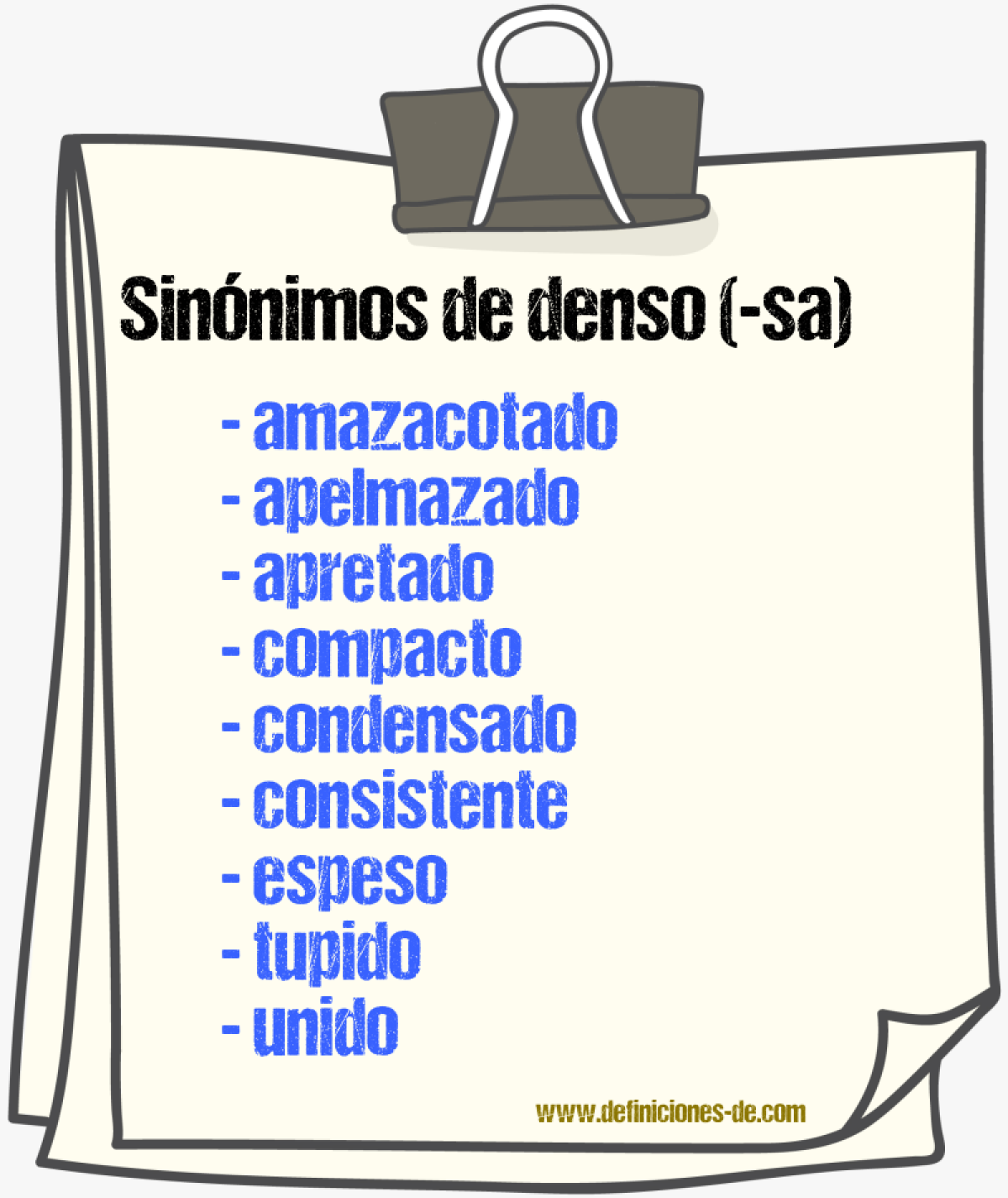 Sinnimos de denso