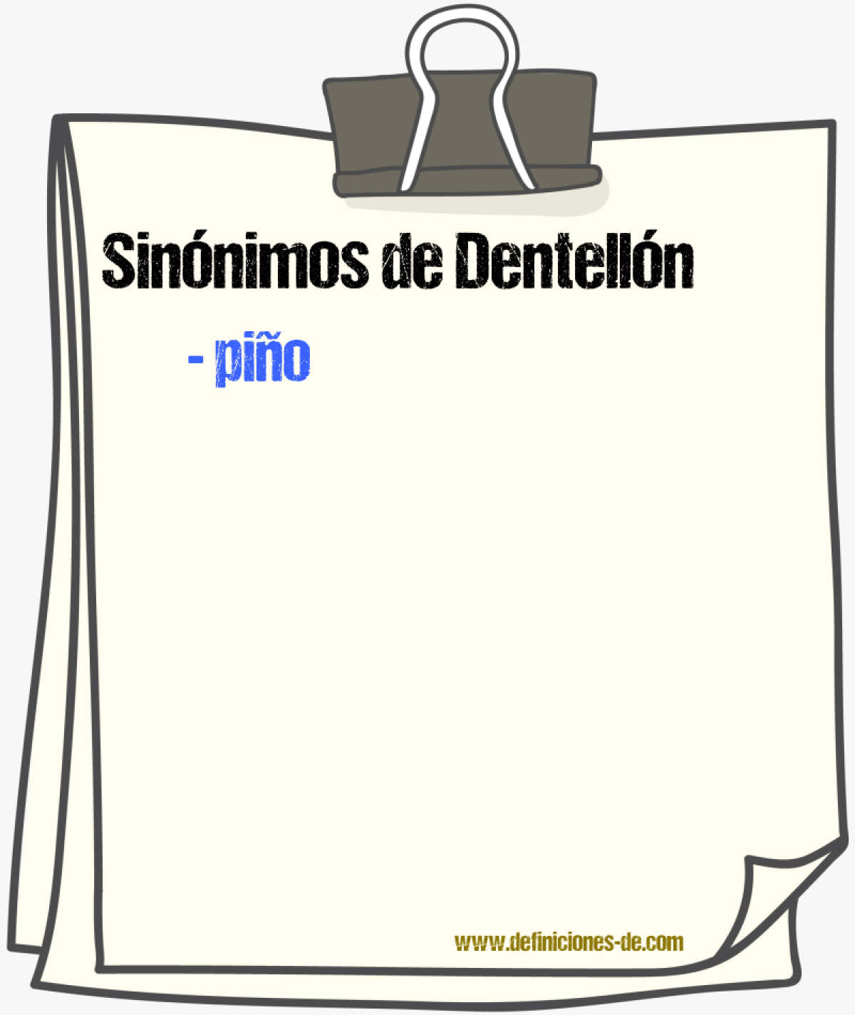 Sinnimos de dentelln