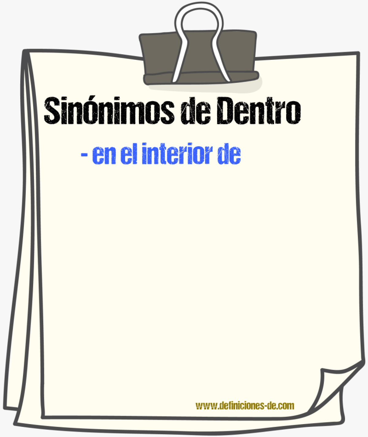 Sinnimos de dentro