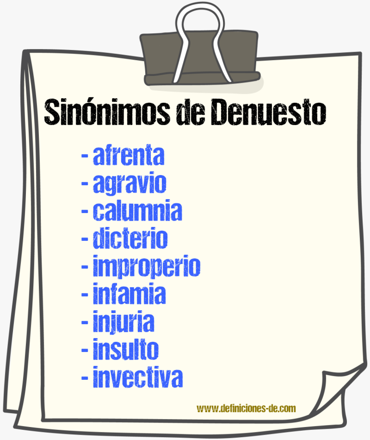 Sinnimos de denuesto