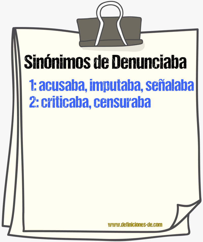 Sinónimos de denunciaba