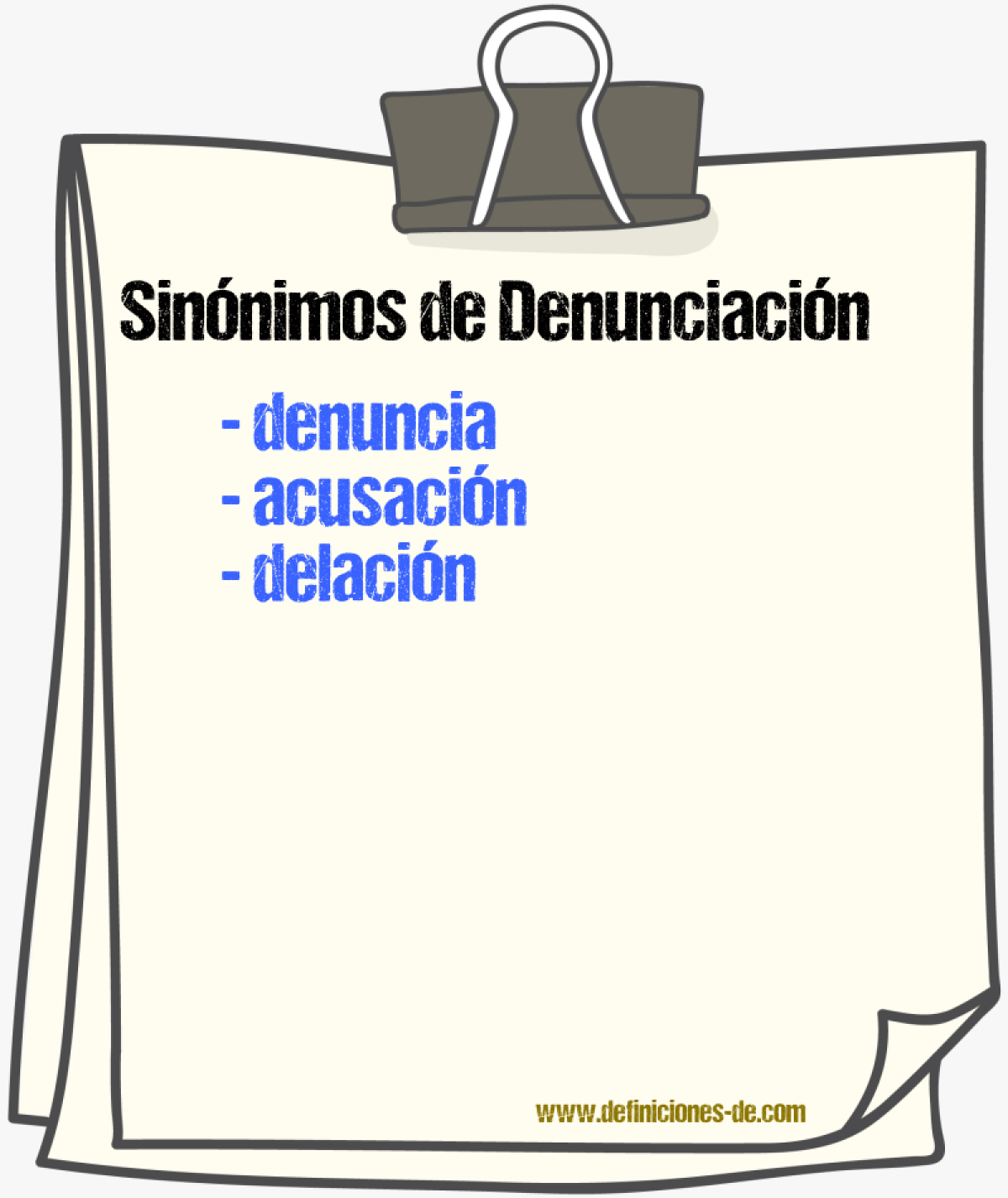 Sinnimos de denunciacin