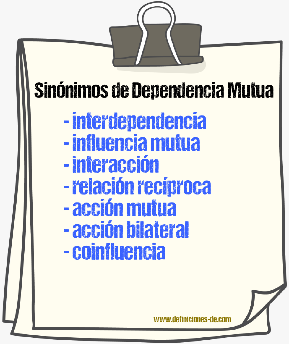 Sinónimos de dependencia mutua