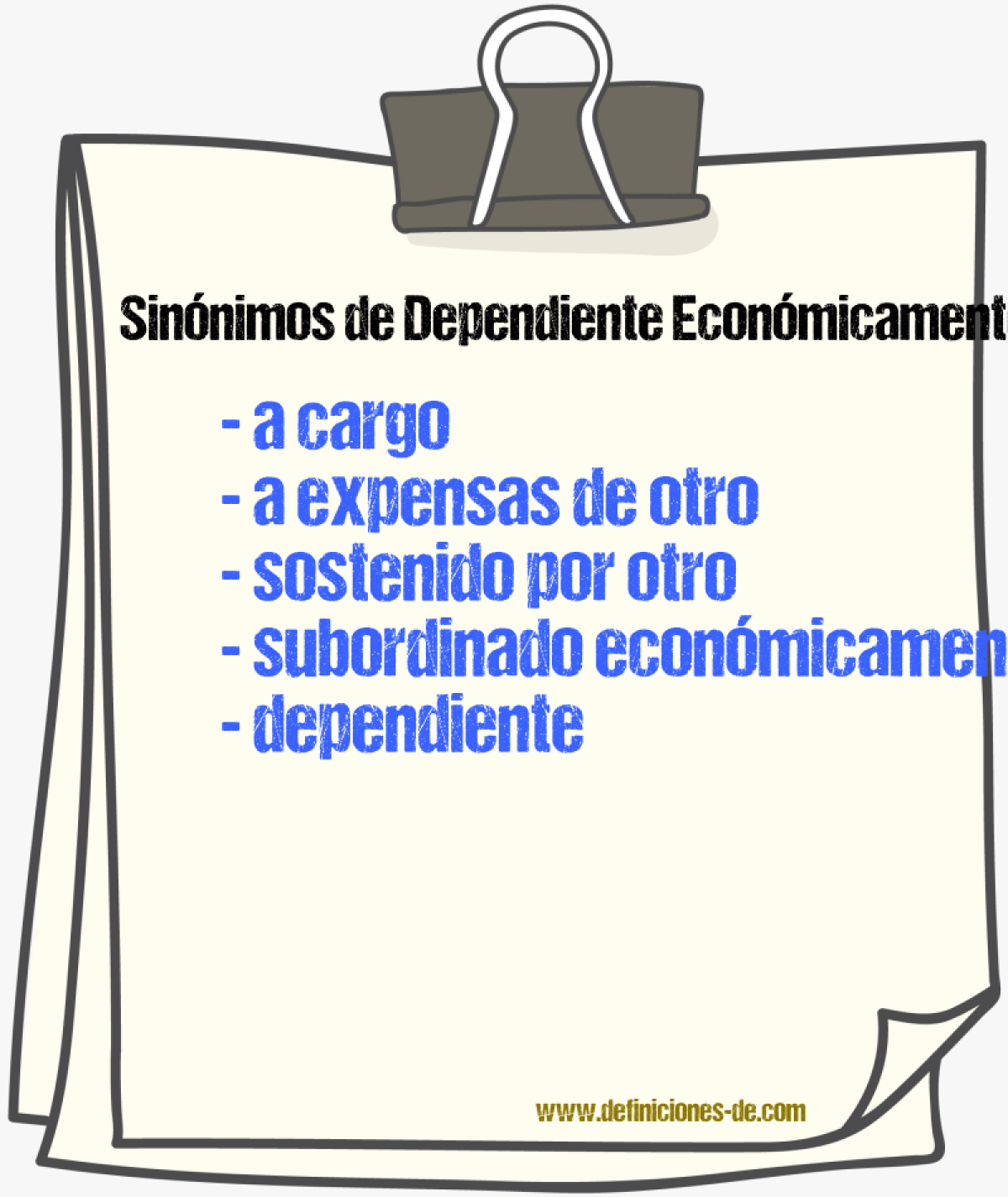 Sinónimos de dependiente económicamente
