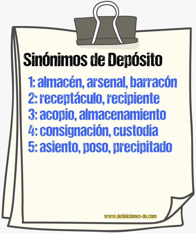 Sinnimos de depsito