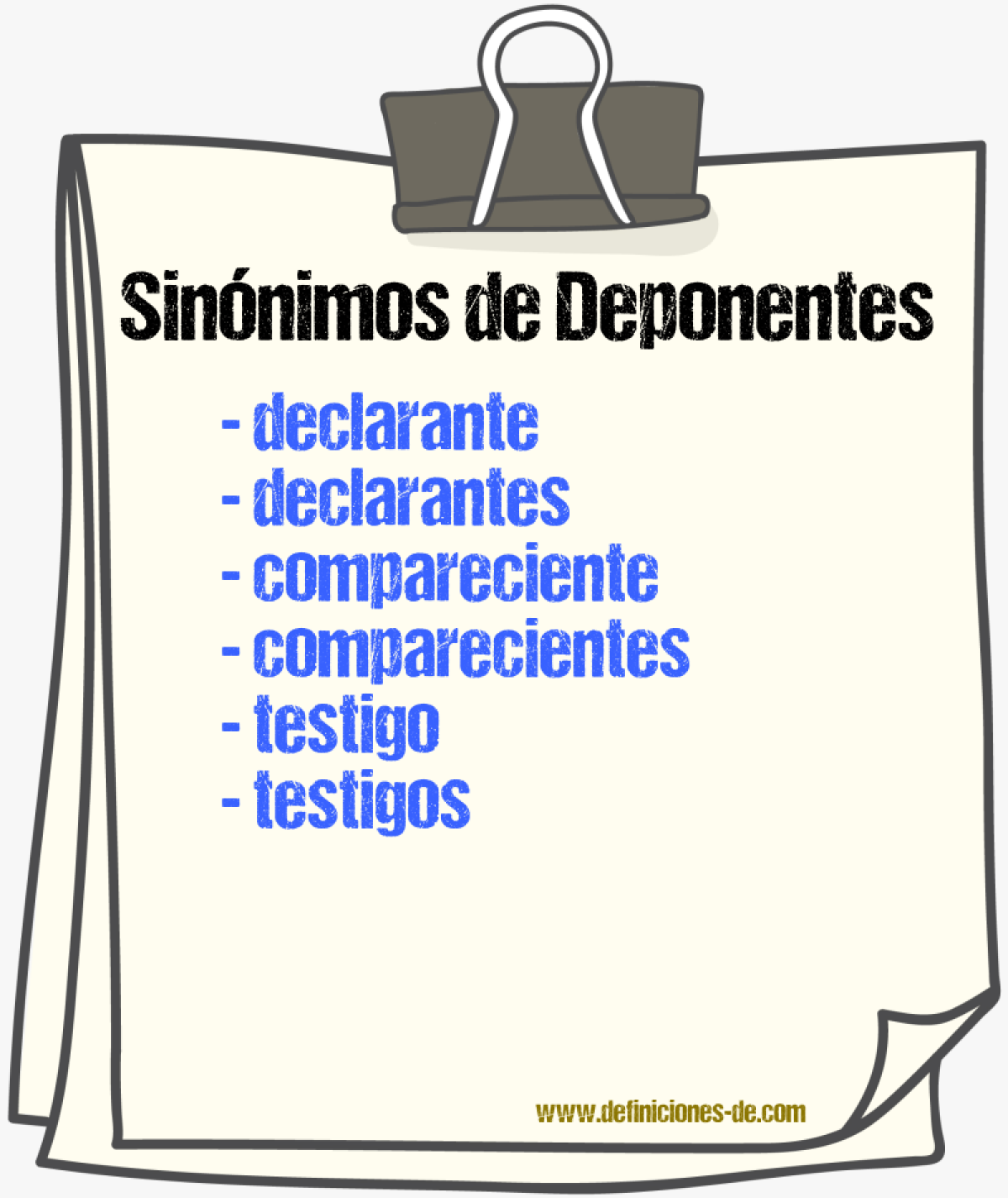 Sinónimos de deponentes