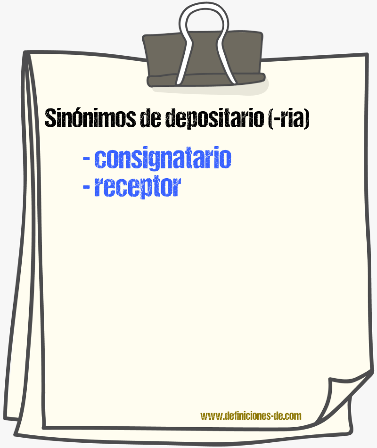 Sinnimos de depositario