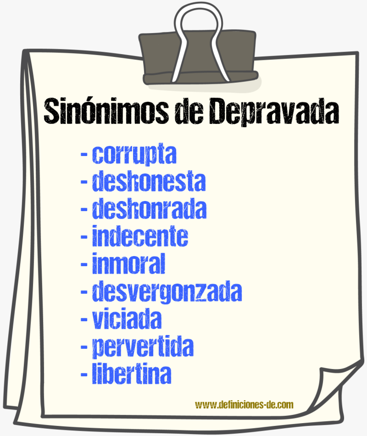 Sinónimos de depravada
