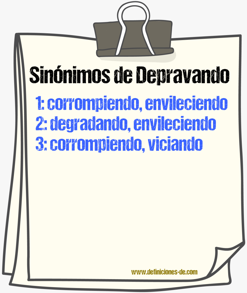 Sinónimos de depravando