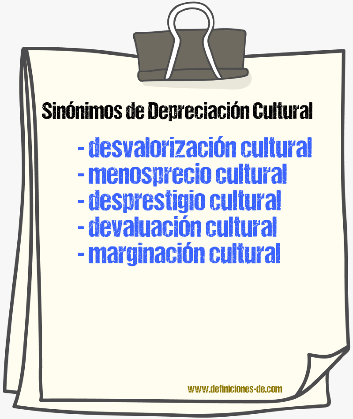 Sinónimos de depreciación cultural