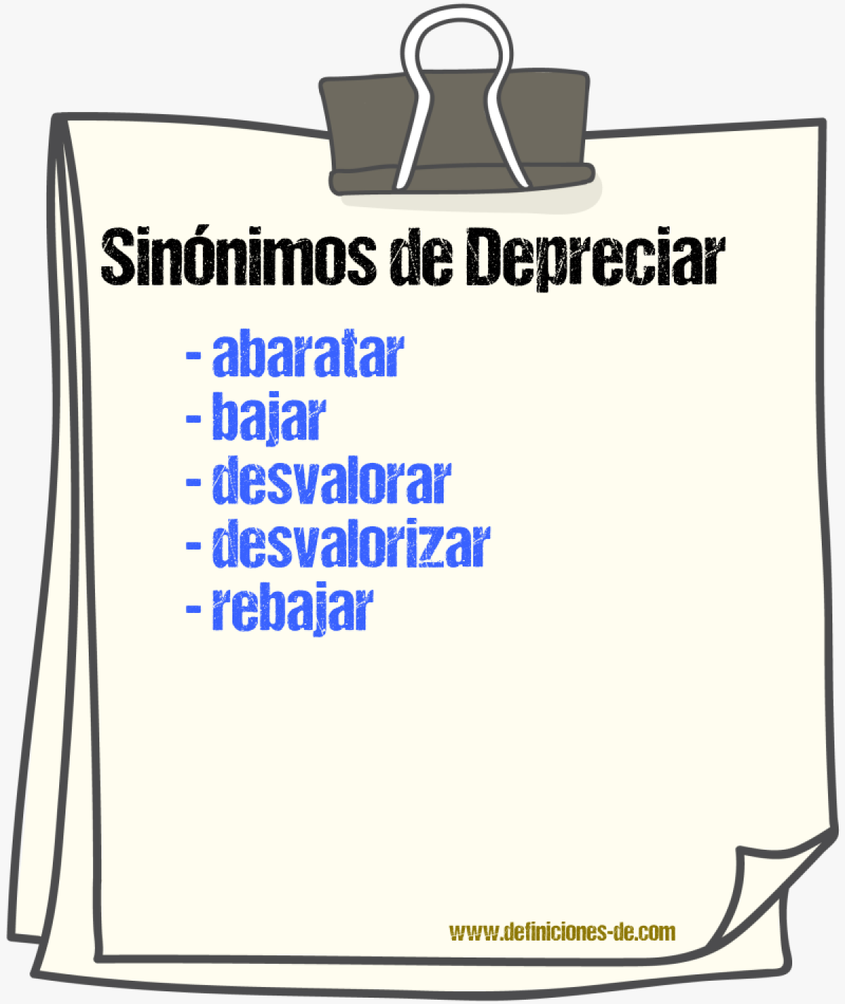 Sinnimos de depreciar