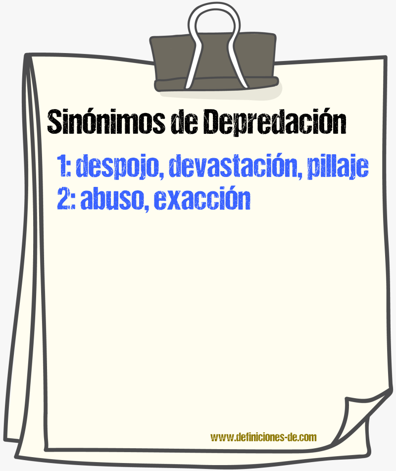 Sinnimos de depredacin