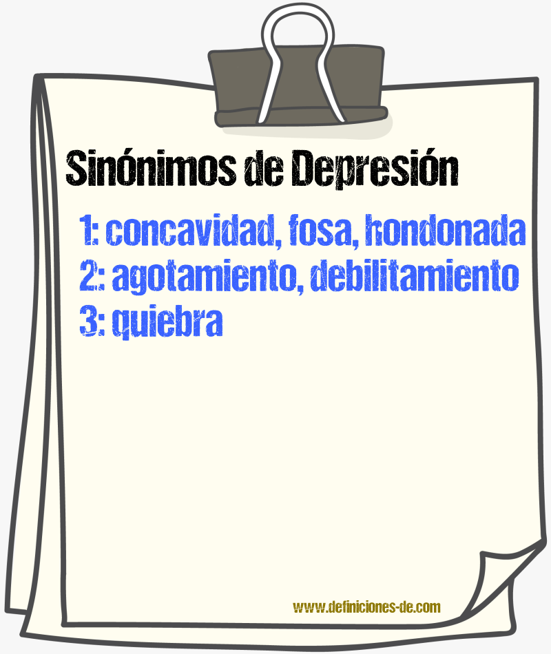 Sinónimos de depresión